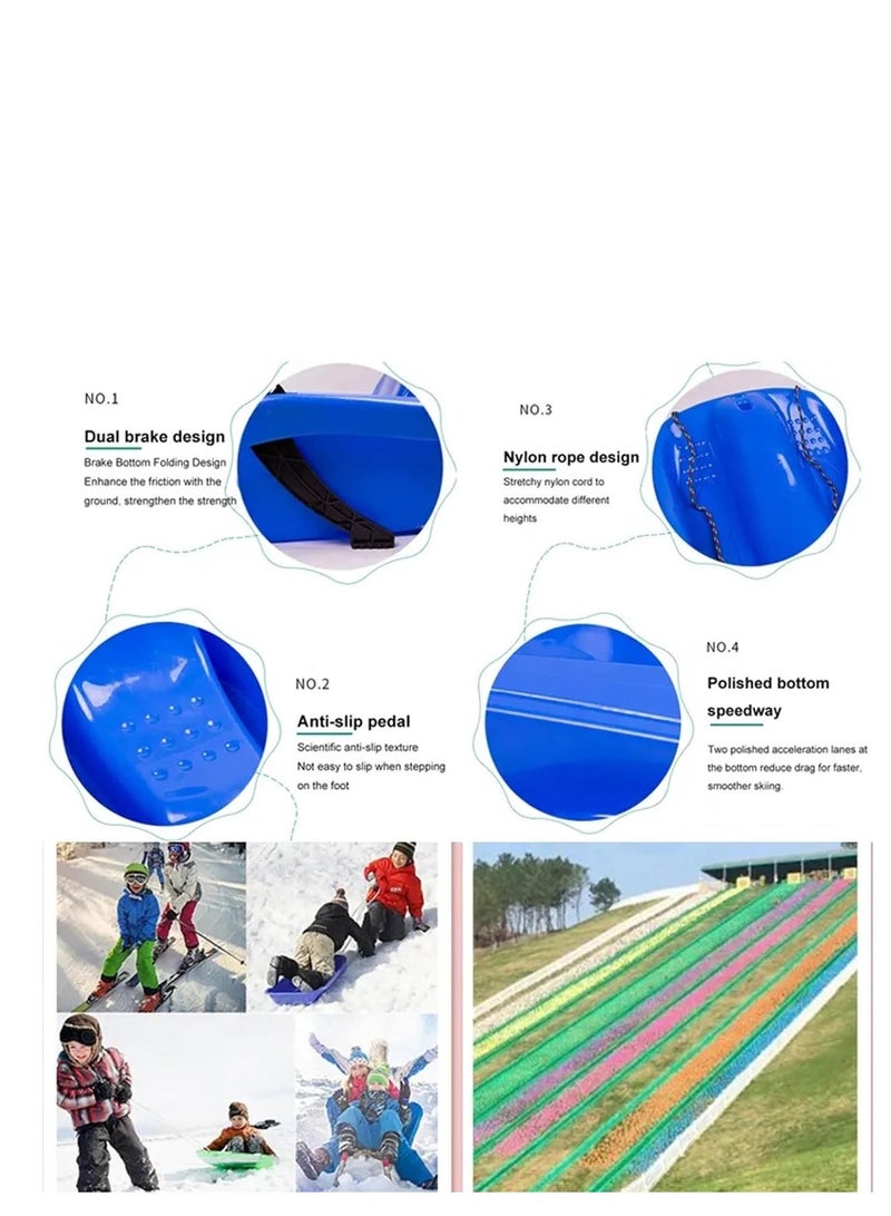 Portable Snow Sleds for Kids Adult Beetle Shaped Round Sand Slider Board Anti-Skid Outdoor Skiing Board Gift - Image 4